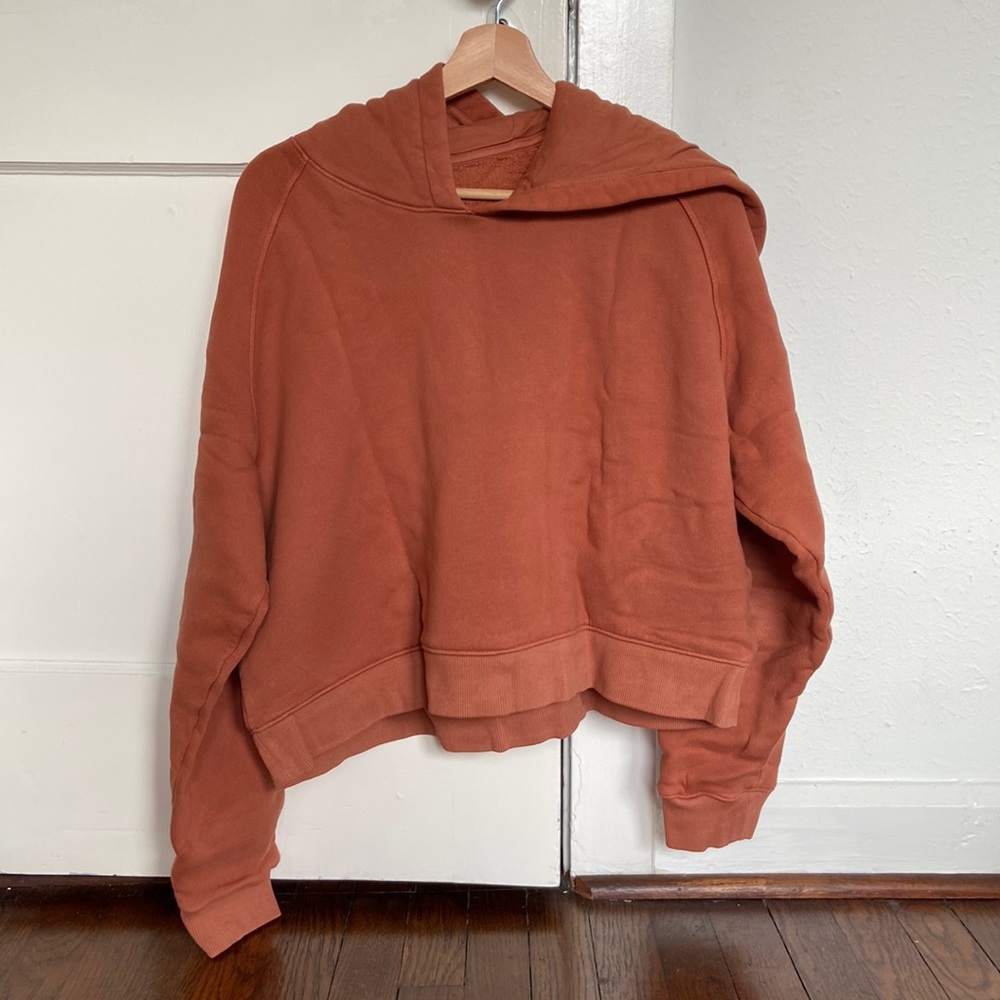 Women’s outdoor voices nimbus cotton terracotta cropped terry hoodie